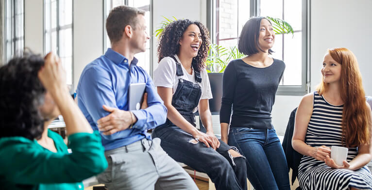Temporary white-collar staff: office workers from a recruitment agency